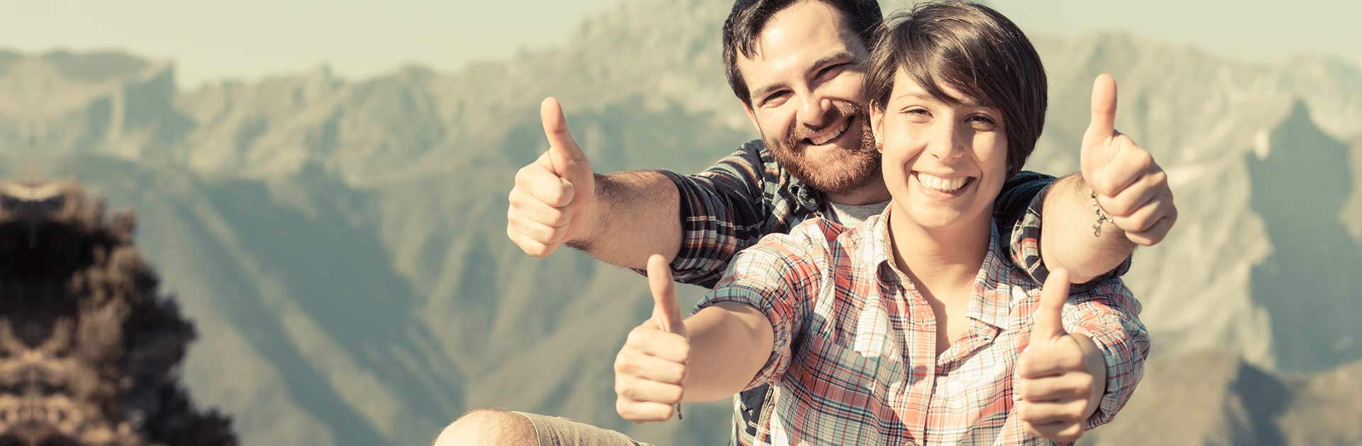 Happy Couple Thumbs Up